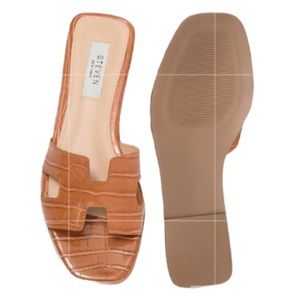 Steven New York Harlien Croc Embossed Slide Sandal